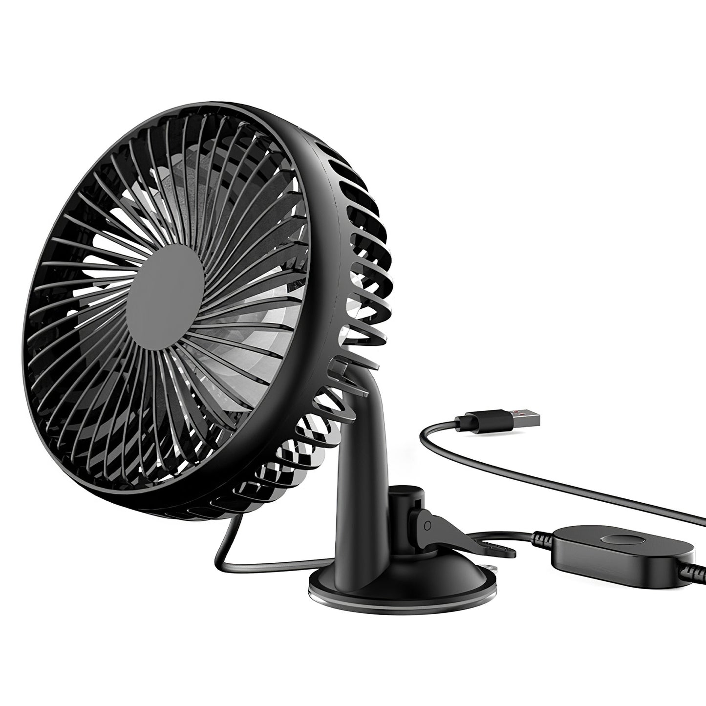 Car Cooling Fan USB Powered with 3 Speeds & Dual Mount