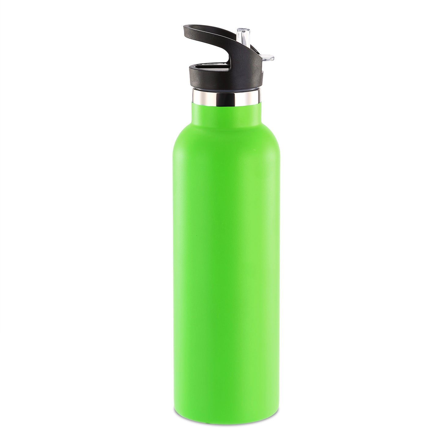 Insulated Stainless Steel Water Bottle with Dual Lids & Straws