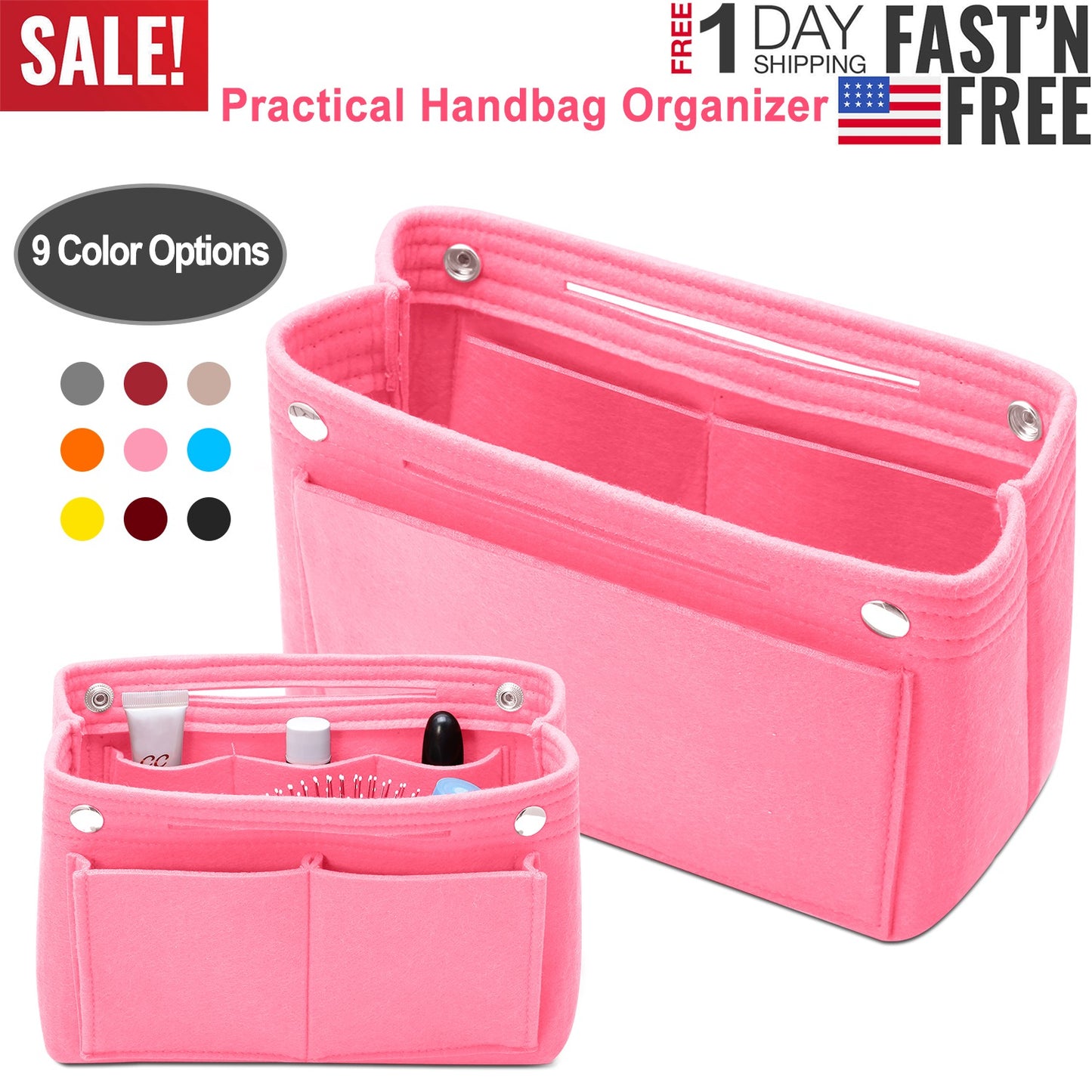 Felt Handbag Insert Organizer Purse
