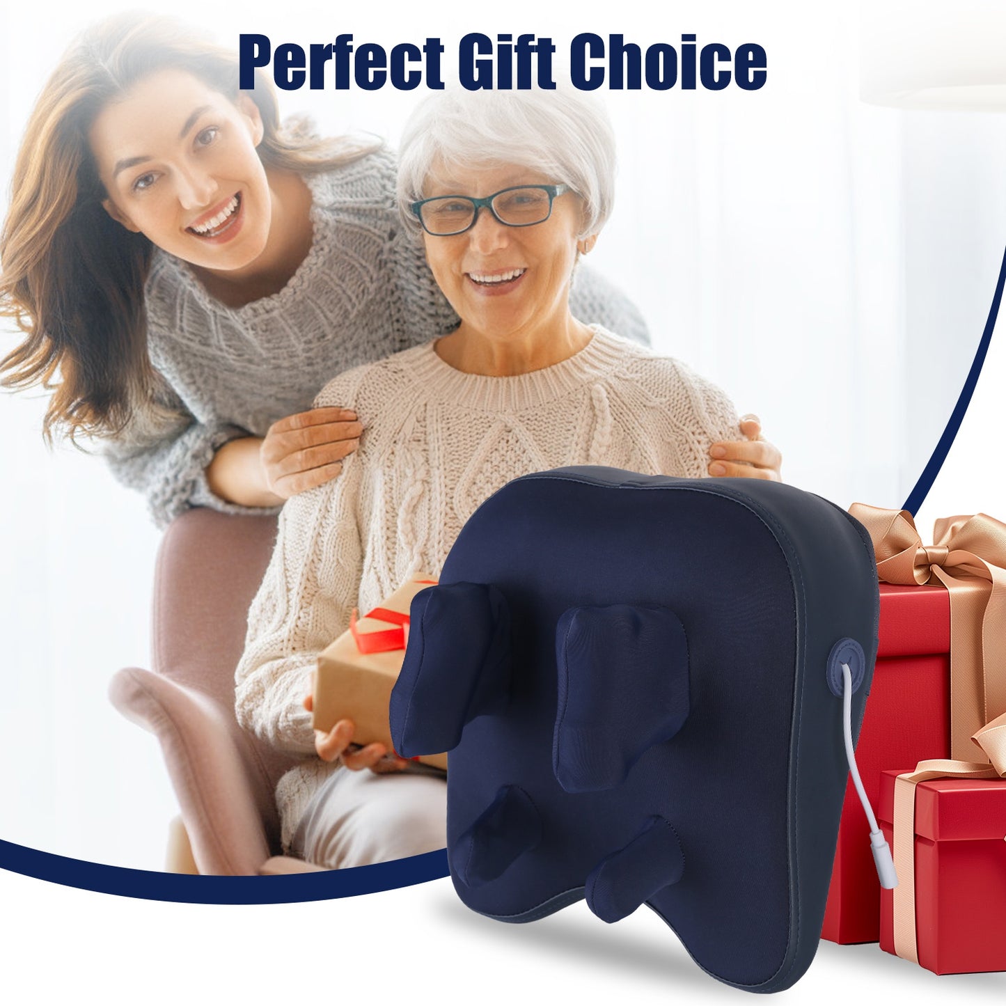 Cordless Neck Massager with Heating and 4D Shiatsu Kneading