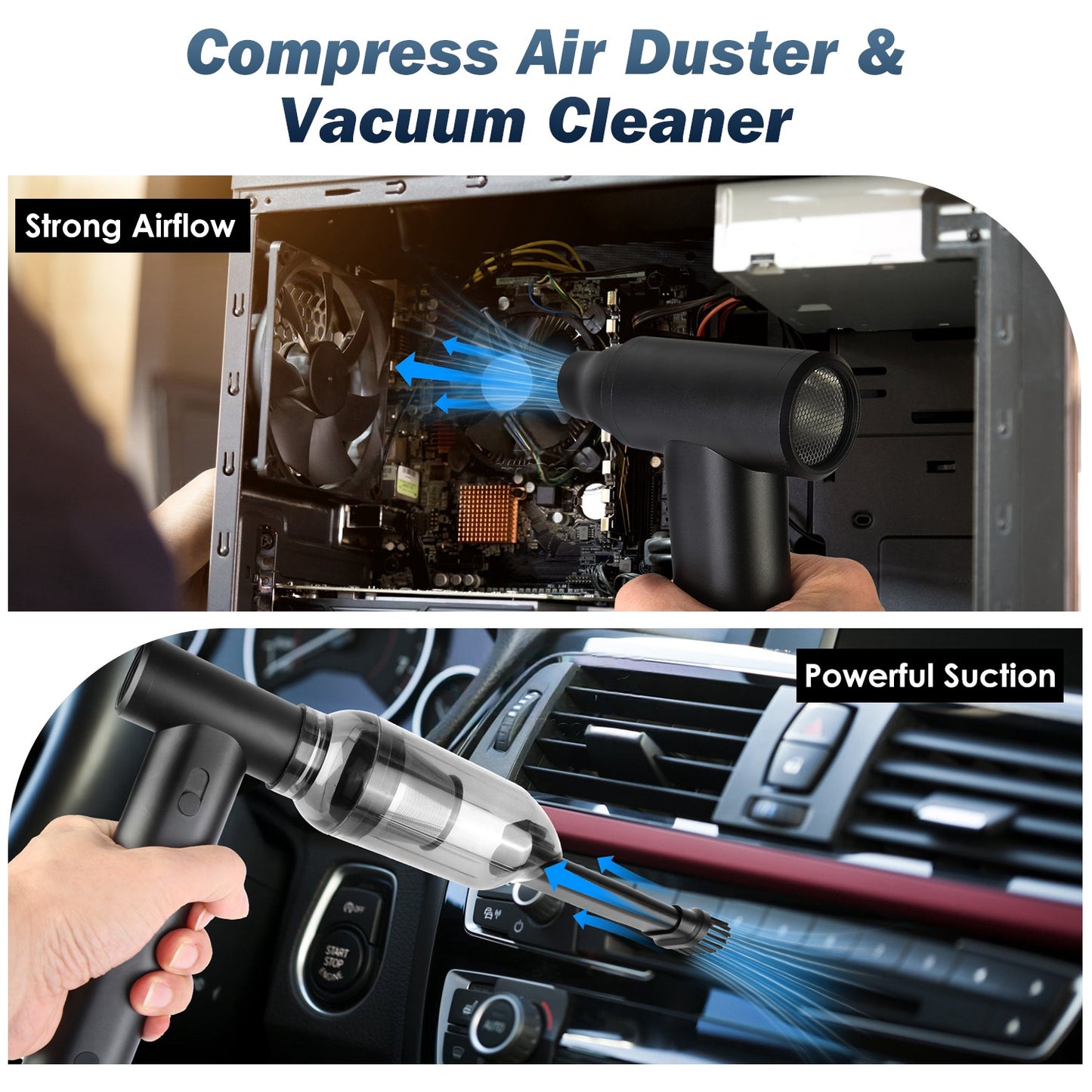 Cordless Air Duster 130,000 RPM with 19 Accessories