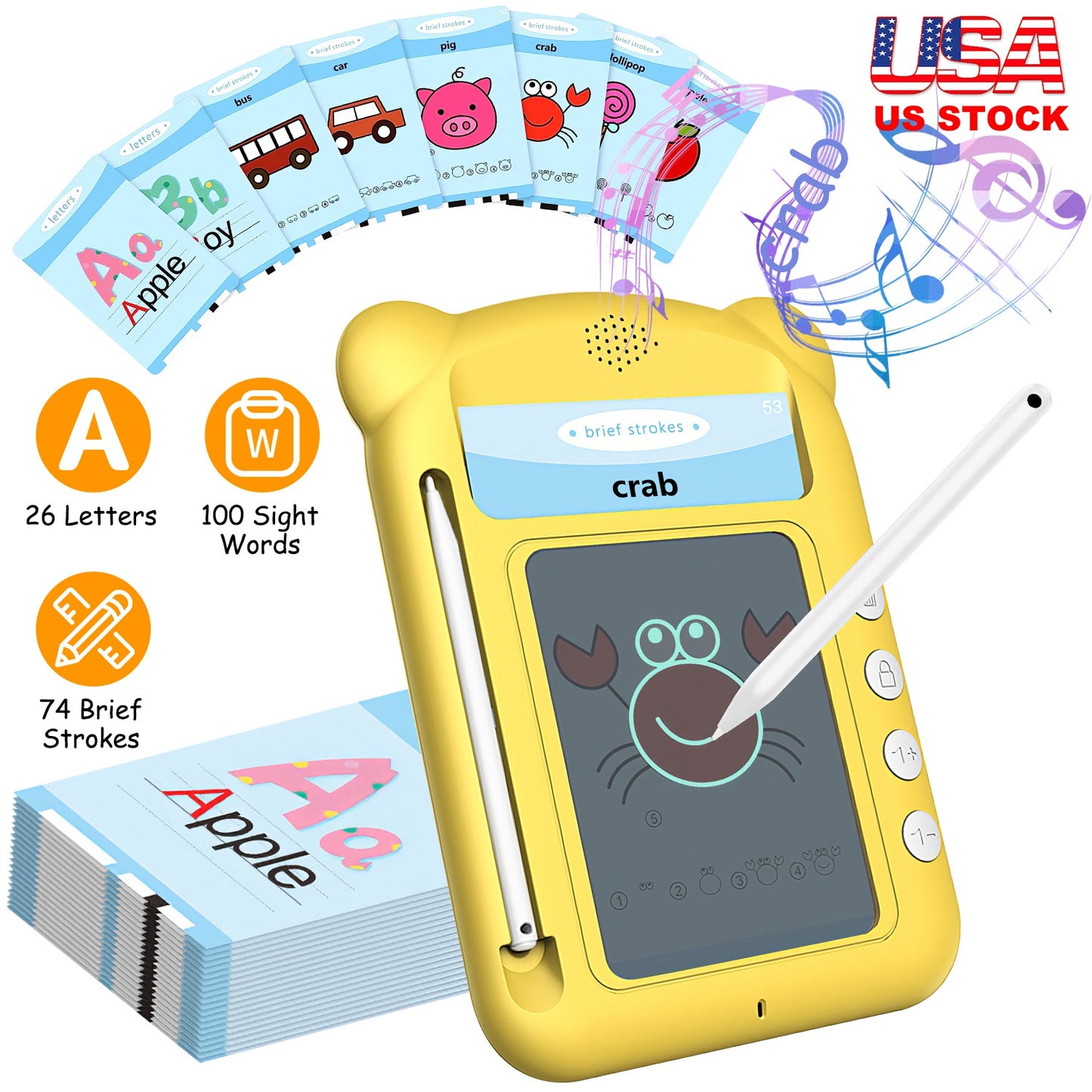 Talking Flash Cards LCD Writing Tablet with 50 Cards