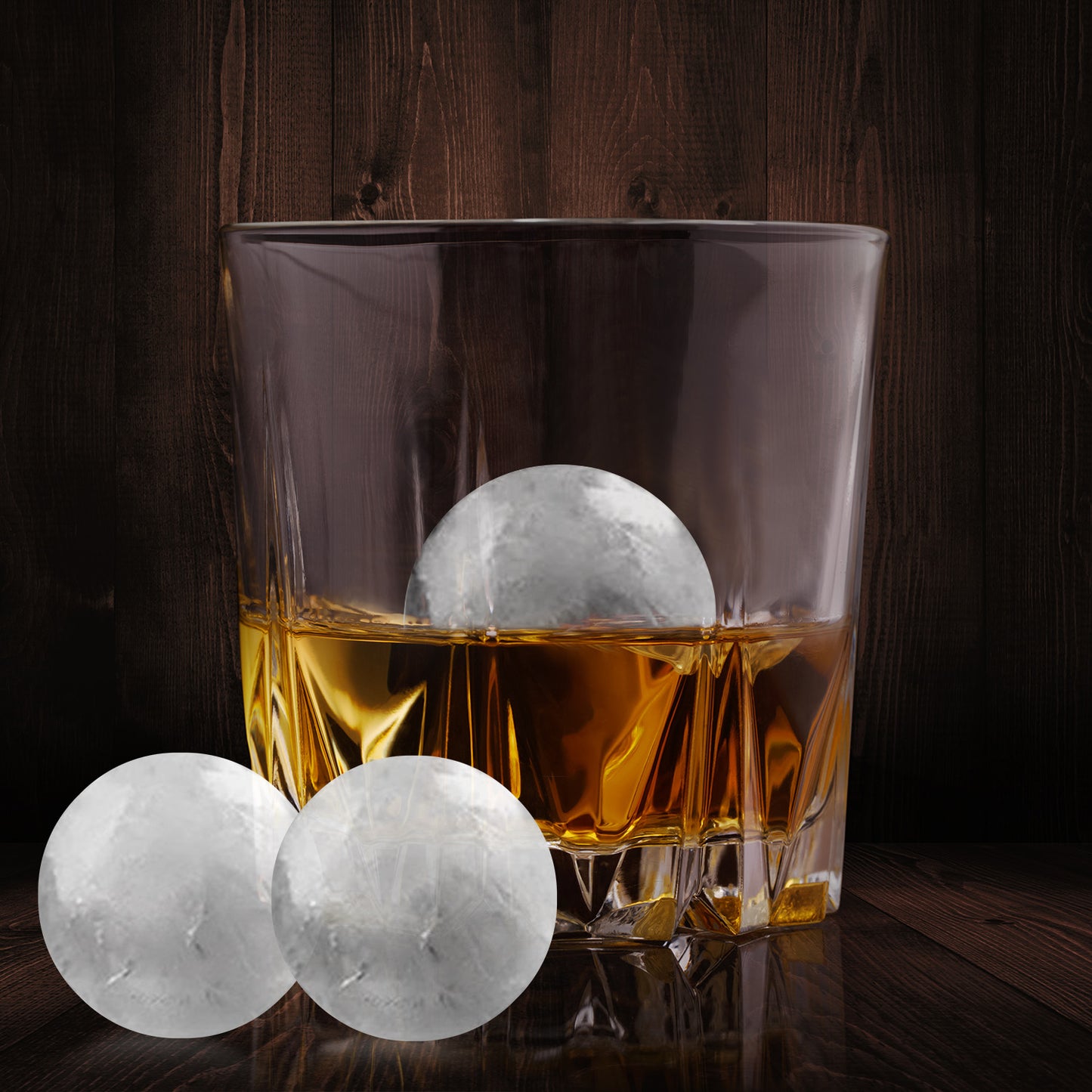 Sphere Ice Ball Maker Mold - 4 Cavity Silicone Tray with Lid
