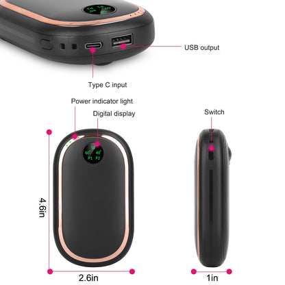 Rechargeable Hand Warmer with Power Bank & Digital Display