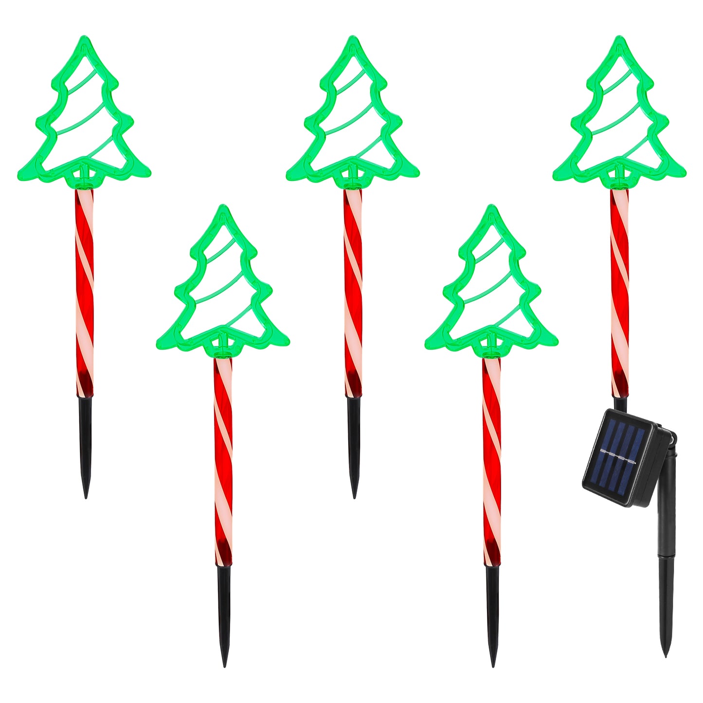 Solar Christmas Pathway Lights 5-Pack with 8 Lighting Modes