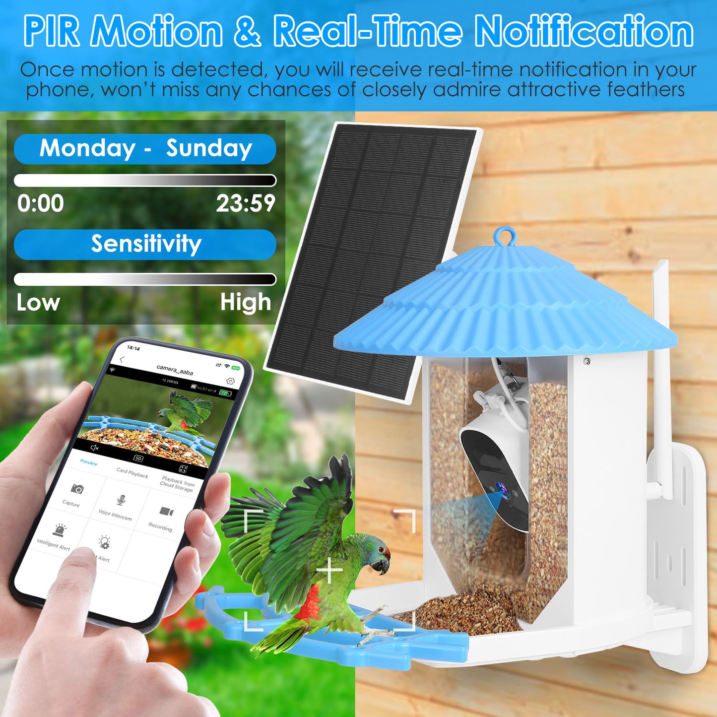 Solar Powered Smart Bird Feeder with 2K Camera & AI Identification
