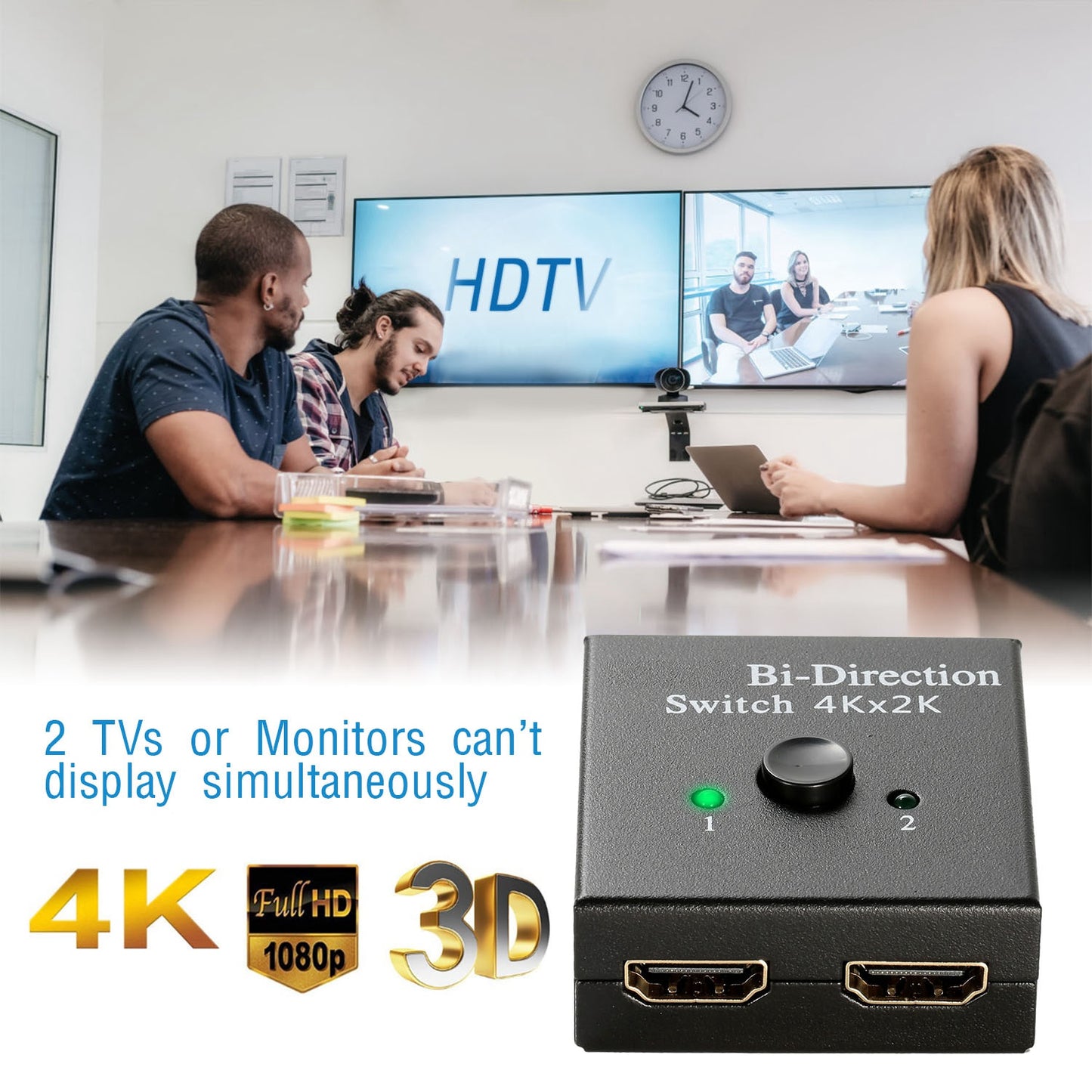 HDMI Bi-Directional Switch Splitter 2x1 1x2 4K 3D