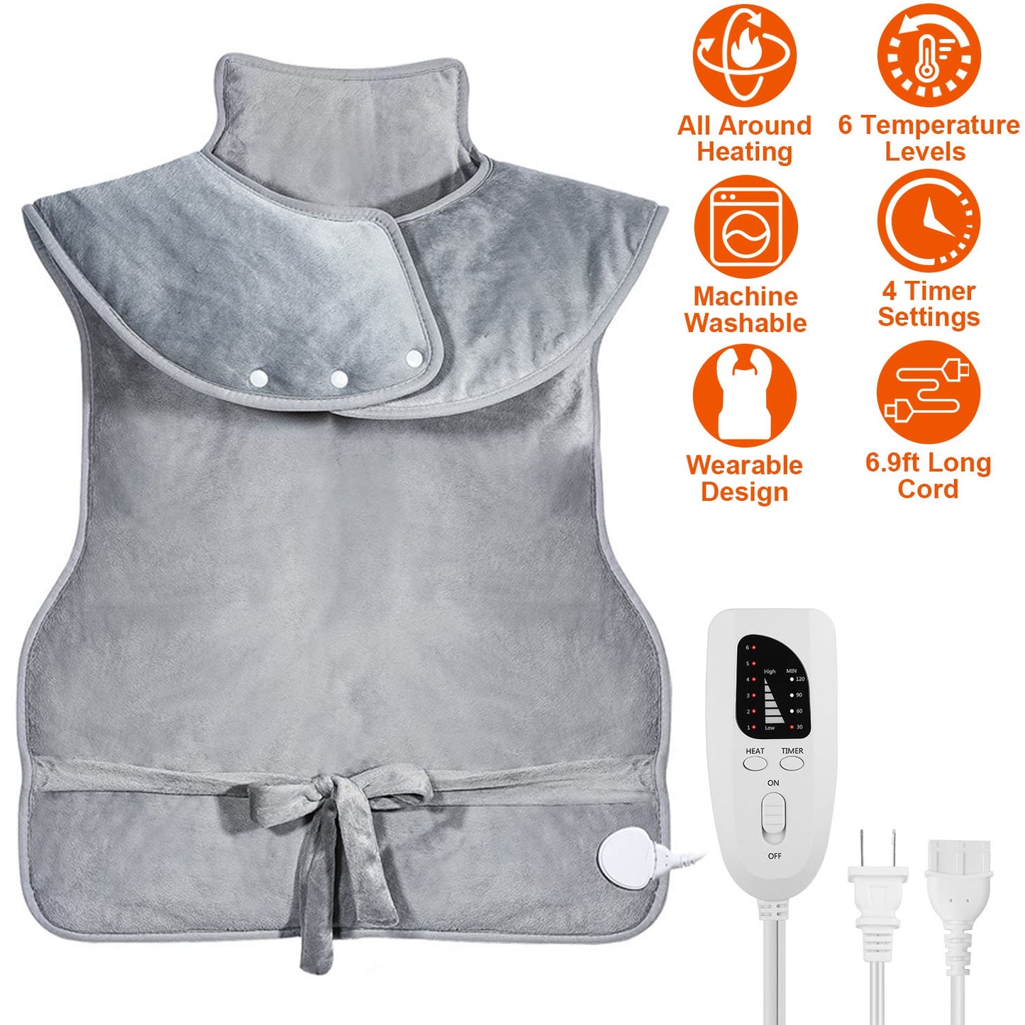 Electric Heating Wrap for Neck, Shoulder & Back Pain Relief