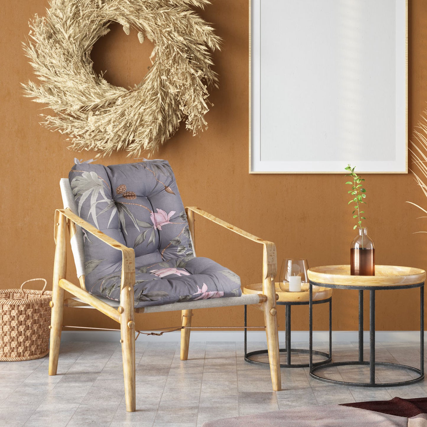 Rocking Chair Cushion Set with Non-Slip Ties - 2 Piece