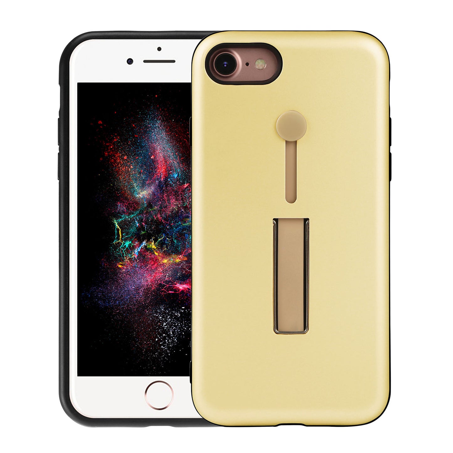 iPhone 8 Case with Finger Strap and Kickstand