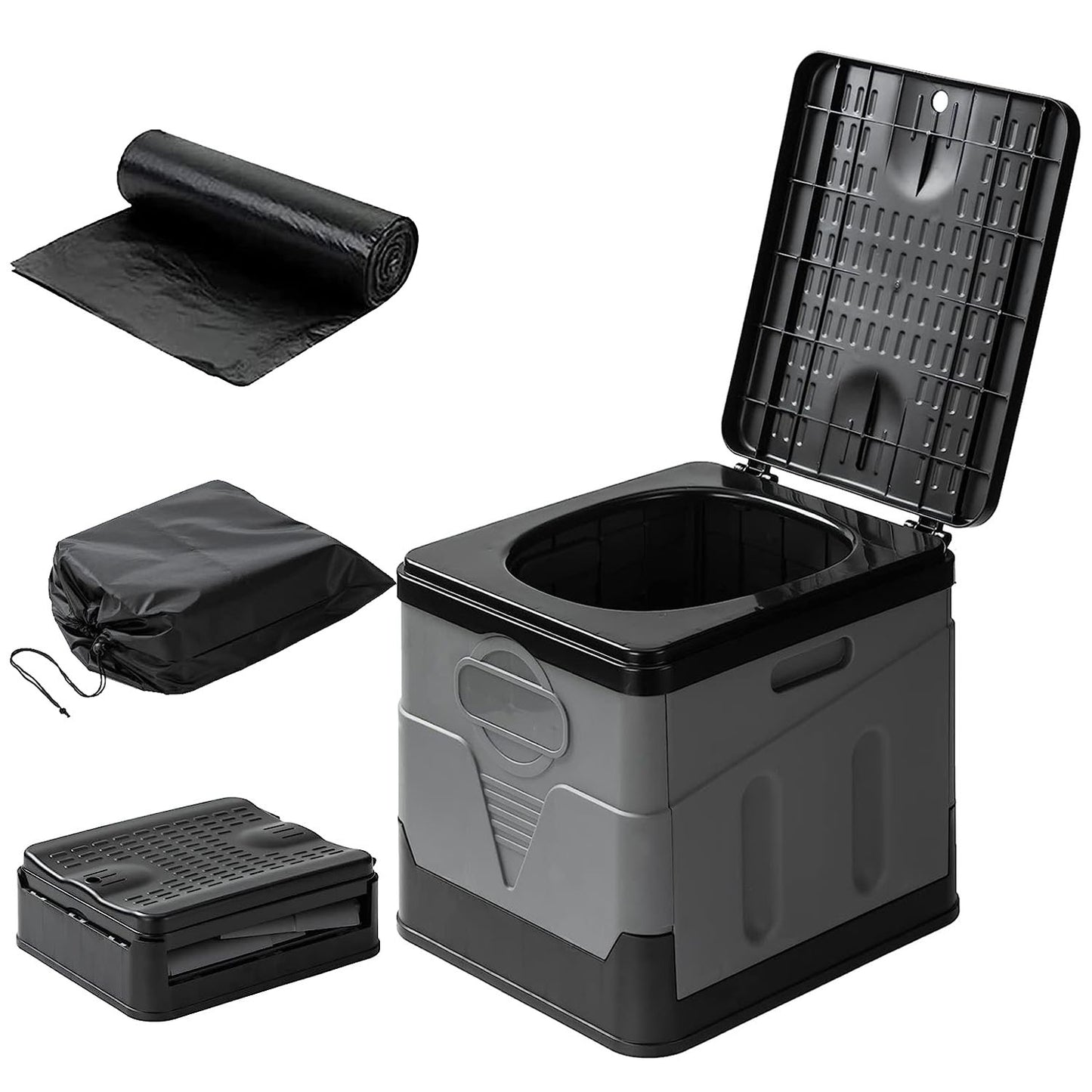 Garbage Bags 5.3 Gallon - 48 Count Black Unscented Trash Liners
