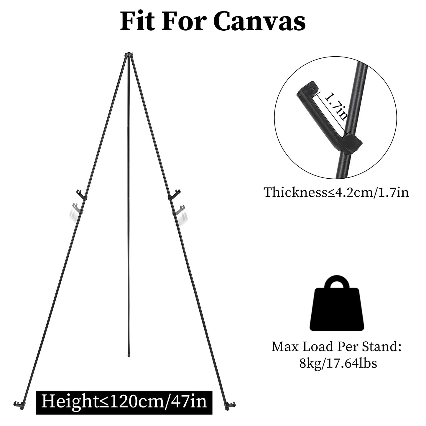 Collapsible Easel Stand 61in A-Frame Tripod with Carry Bag