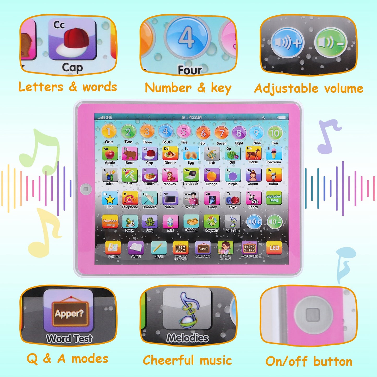 Educational Learning Tablet Toy for Kids Ages 2-7