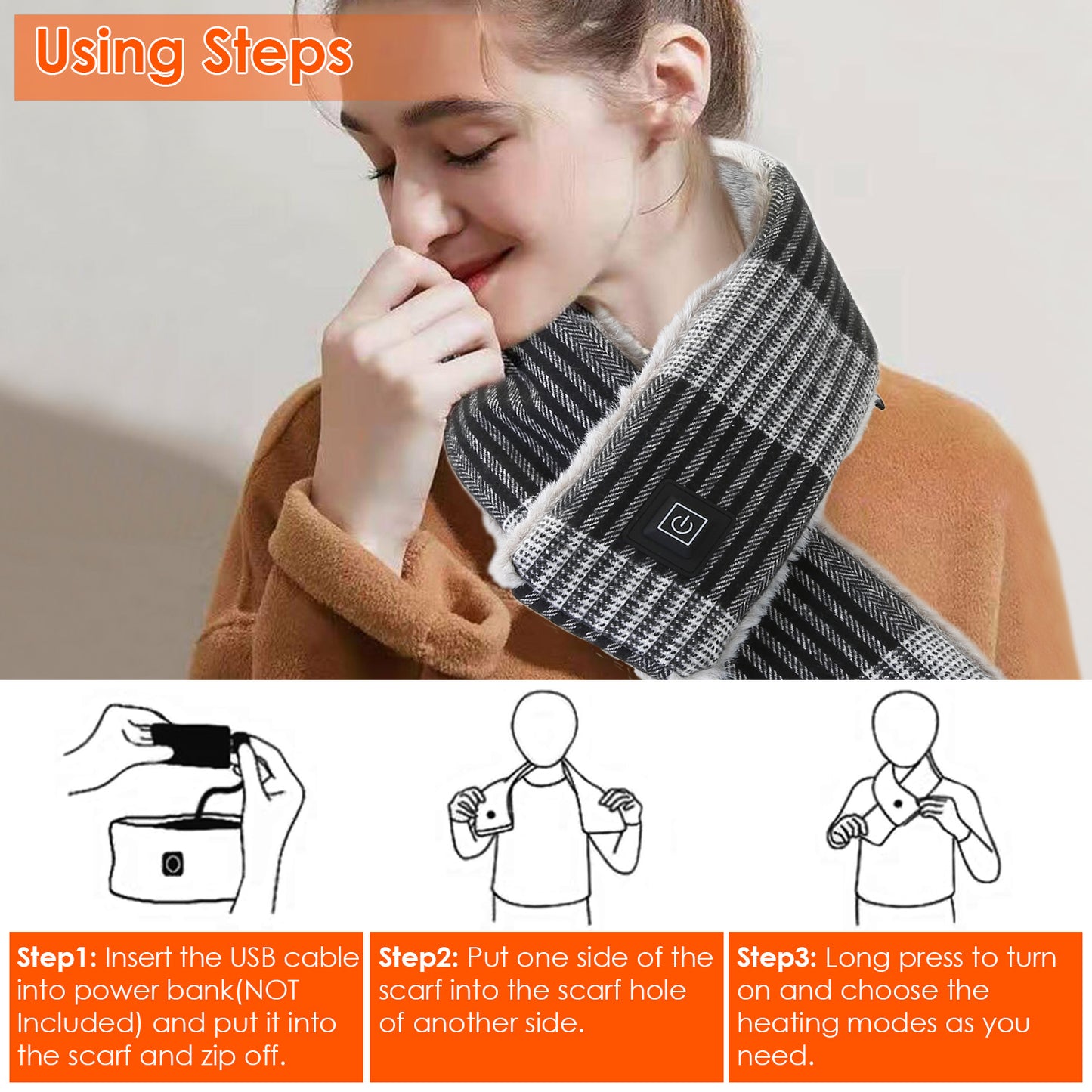 Soft Warm Scarves w/ 3 Heating Modes