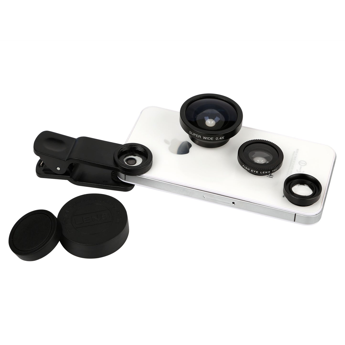 3-in-1 Clip-On Phone Camera Lens Kit with Fisheye, Wide & Macro