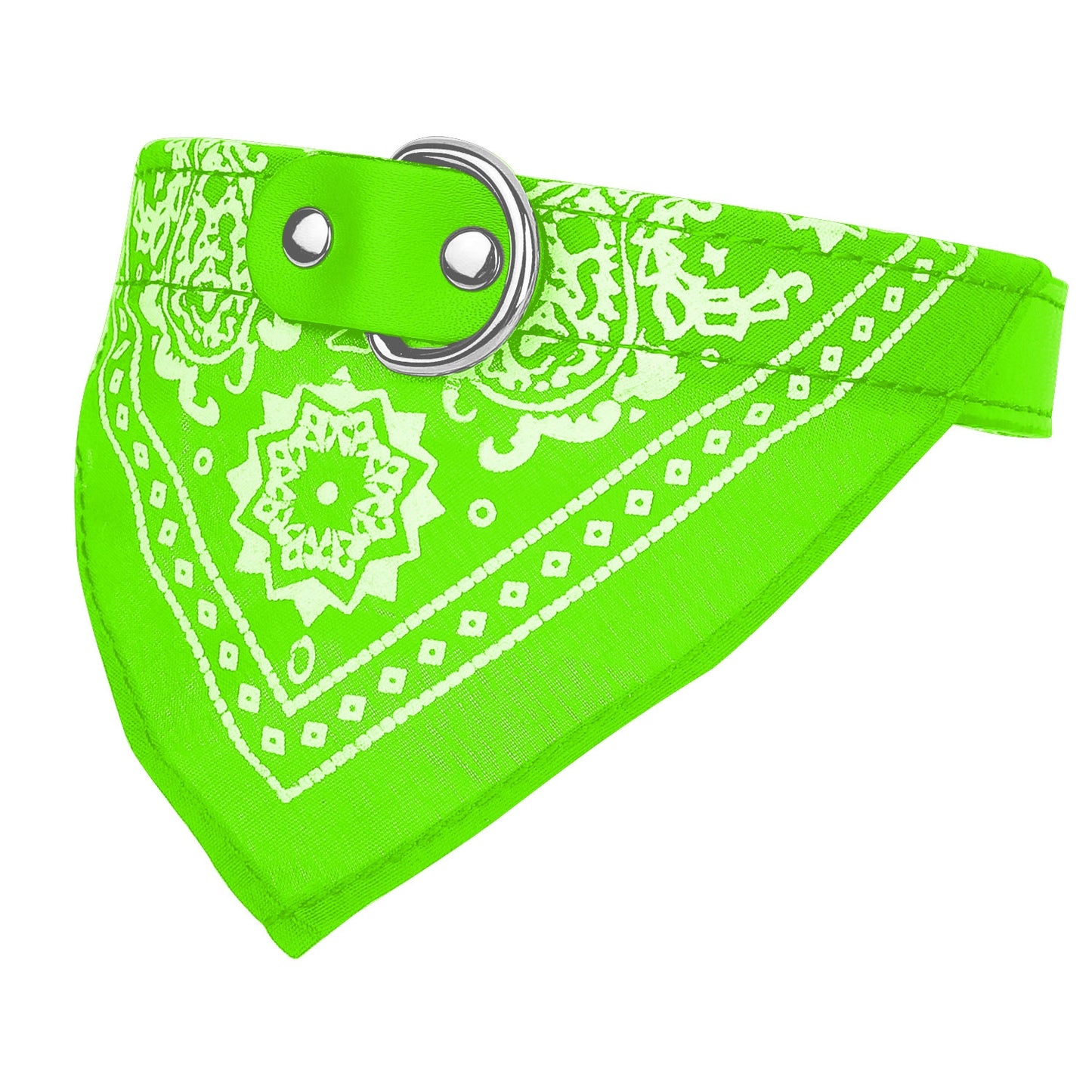 Dog Bandana Collar with Adjustable Leather Strap