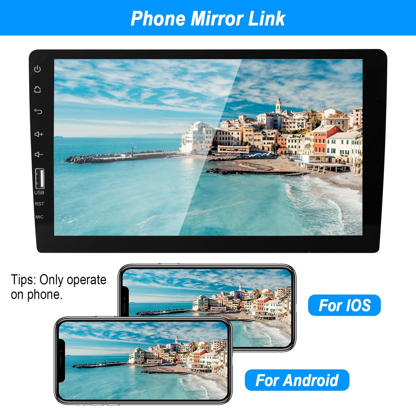 9-Inch Touchscreen Car Stereo with Backup Camera & CarPlay