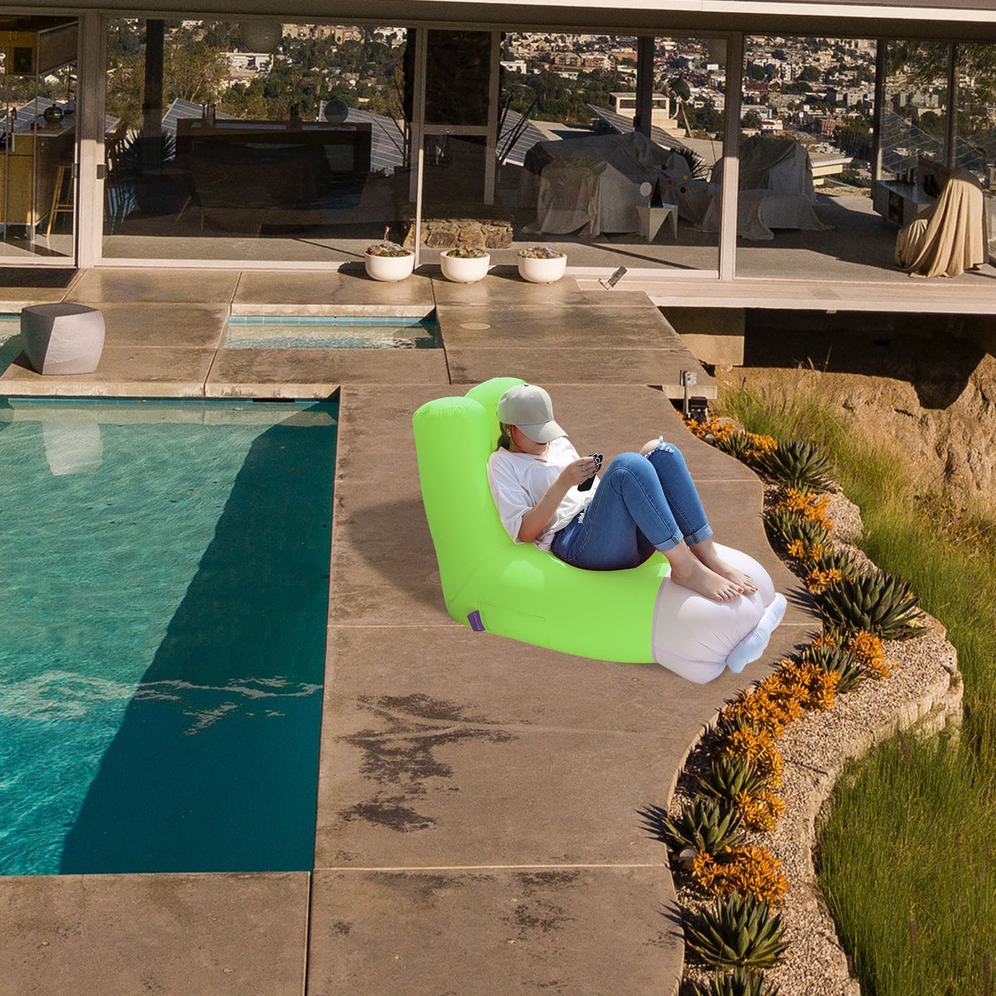 Inflatable Lounger Air Sofa with Portable Carry Bag