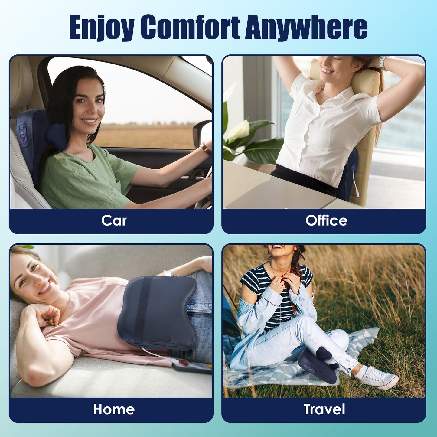 Cordless Neck Massager with Heating and 4D Shiatsu Kneading