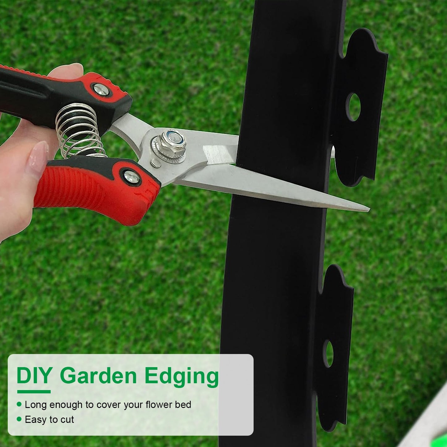 Plastic Garden Edging Kit 100FT with 90 Spikes No-Dig Border