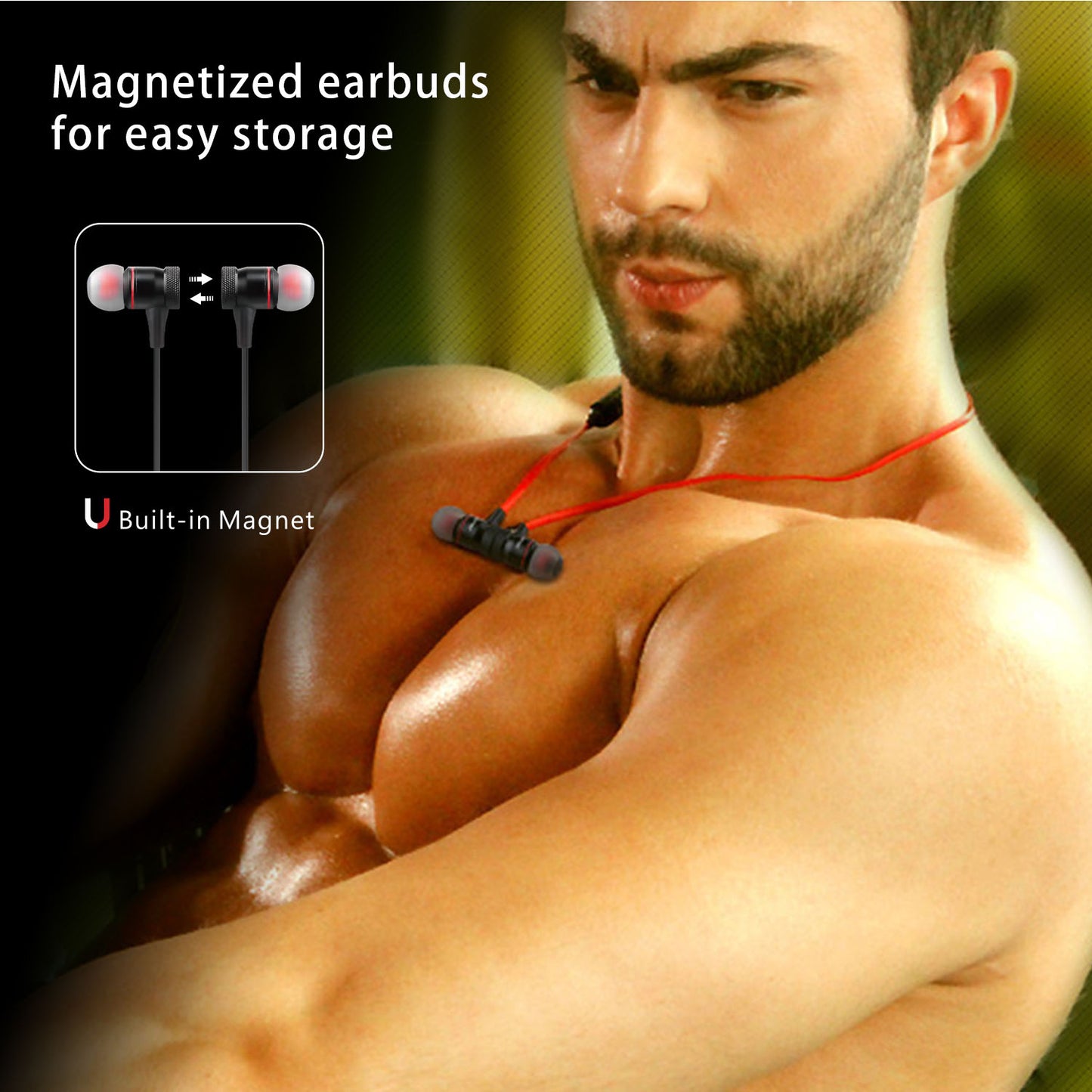 Wireless Neckband Headphones with Magnetic Earbuds - Sport