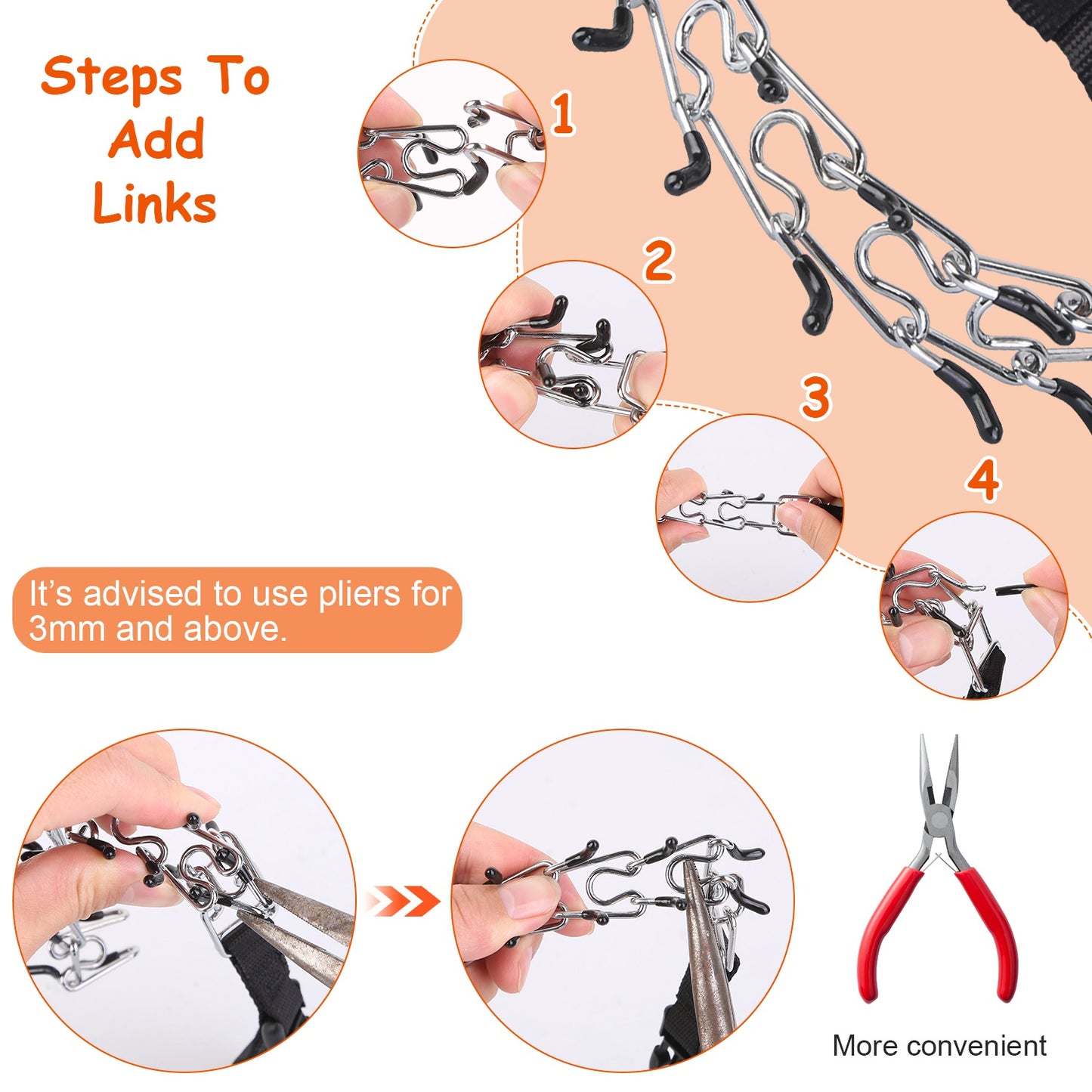 Dog Training Collar with Prong Chain and Quick-Release Buckle