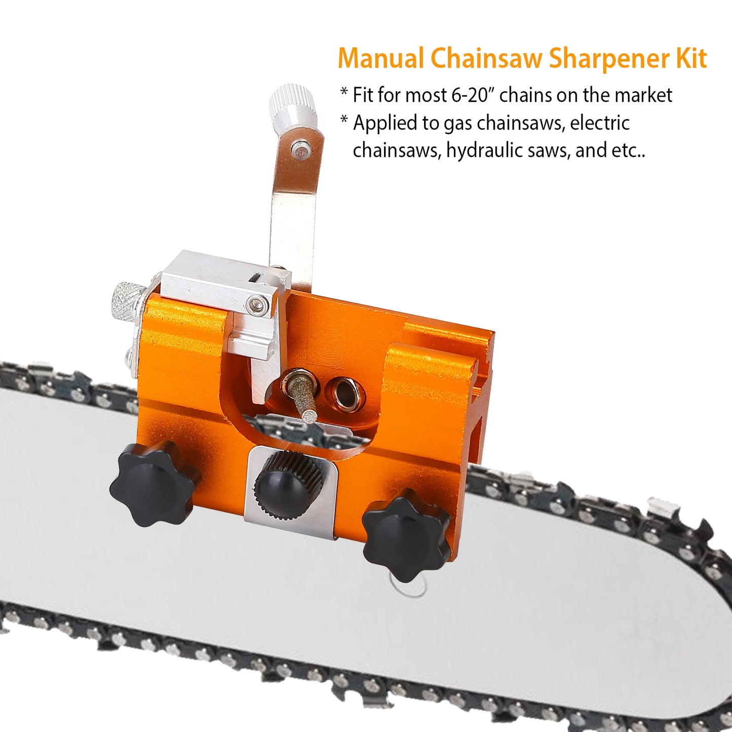 Chainsaw Sharpening Kit with Hand Crank for 6-20" Saws