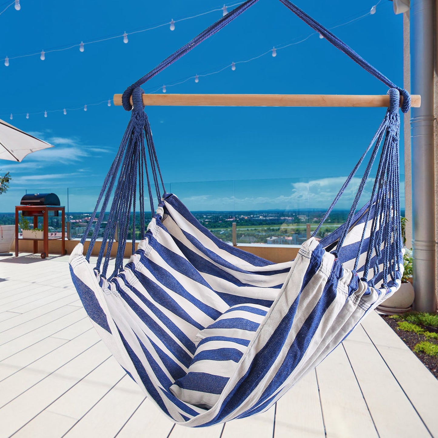 Hanging Hammock Chair with Pillows – 265 lbs Capacity