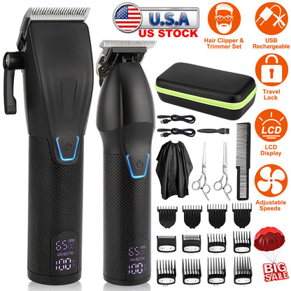 Cordless Clipper Trimmer Set for Men Electric Barber Clipper Hair Cutting Combo Set Beard T Outliner Shaver Trimmers Haircut Grooming Kit