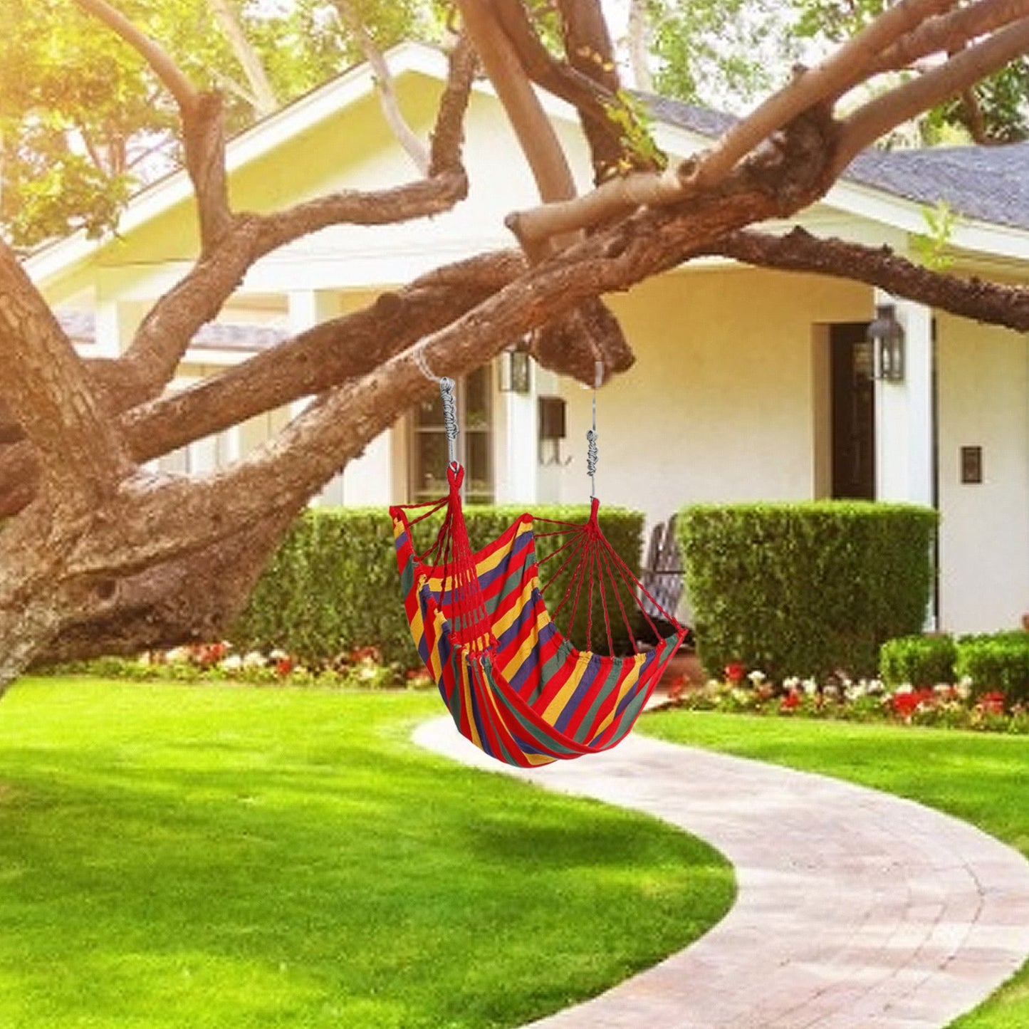 Hammock Hanging Chair with Pillows – 440 LBS Capacity