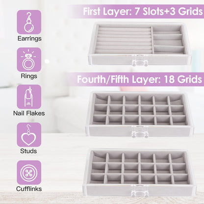 Clear Acrylic Jewelry Box Organizer