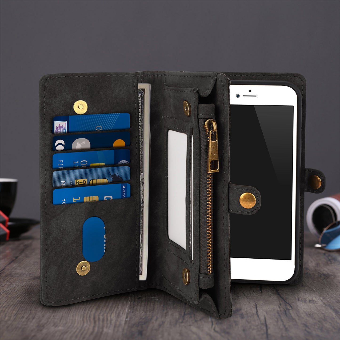 iPhone 6s Plus Wallet Case with Detachable Magnetic Cover