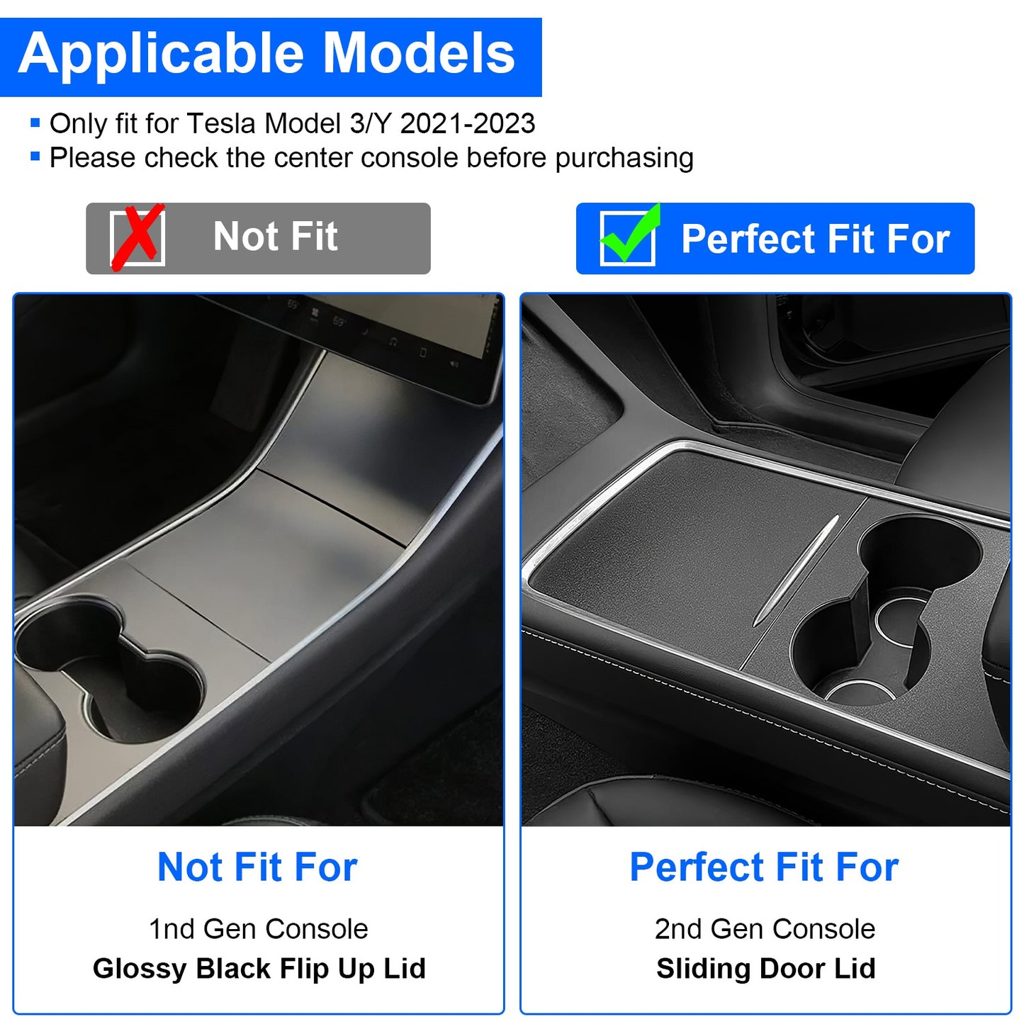 Center Console Organizer Tray for Tesla Model 3/Y 2021-2023