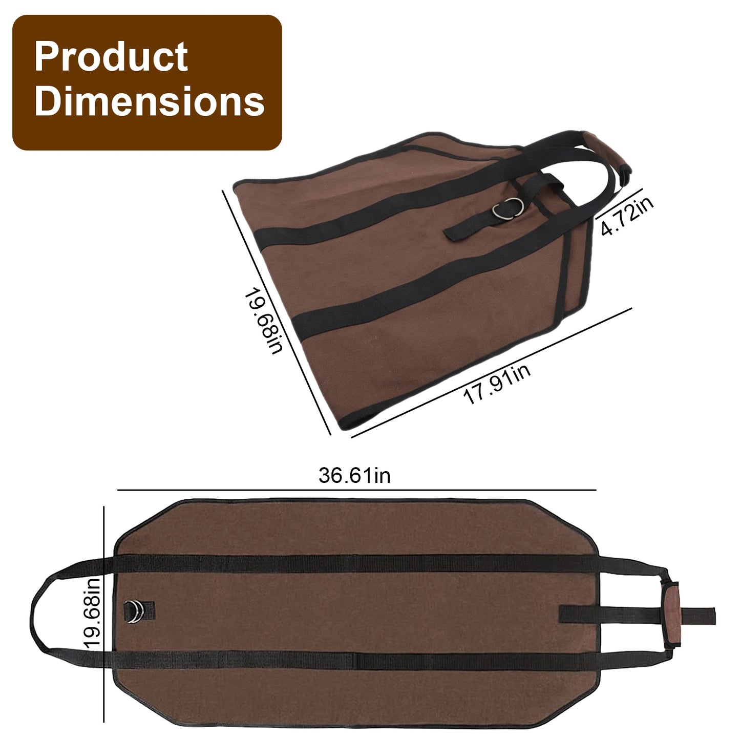 Firewood Carrier Bag with Handles - Durable Log Holder
