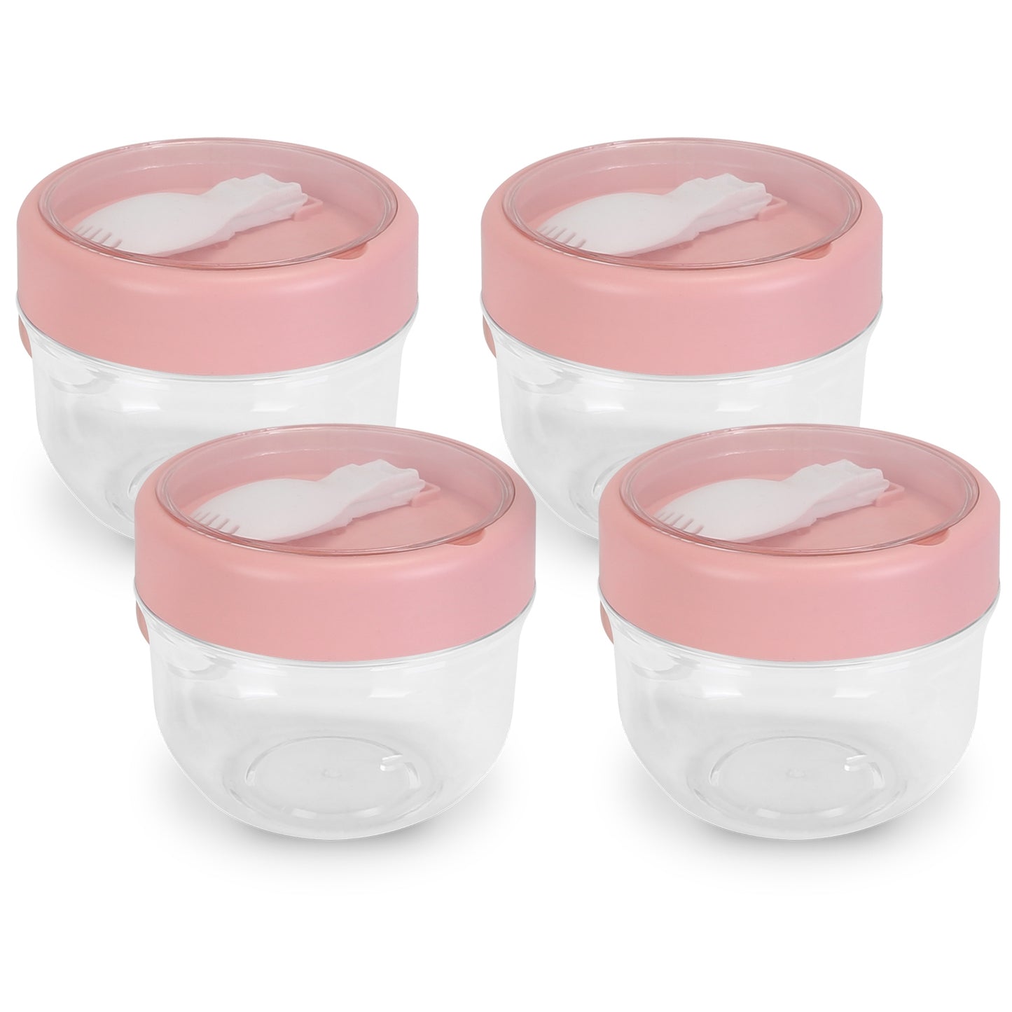 Overnight Oats Containers with Lids and Spoons, 20oz, 4-Pack