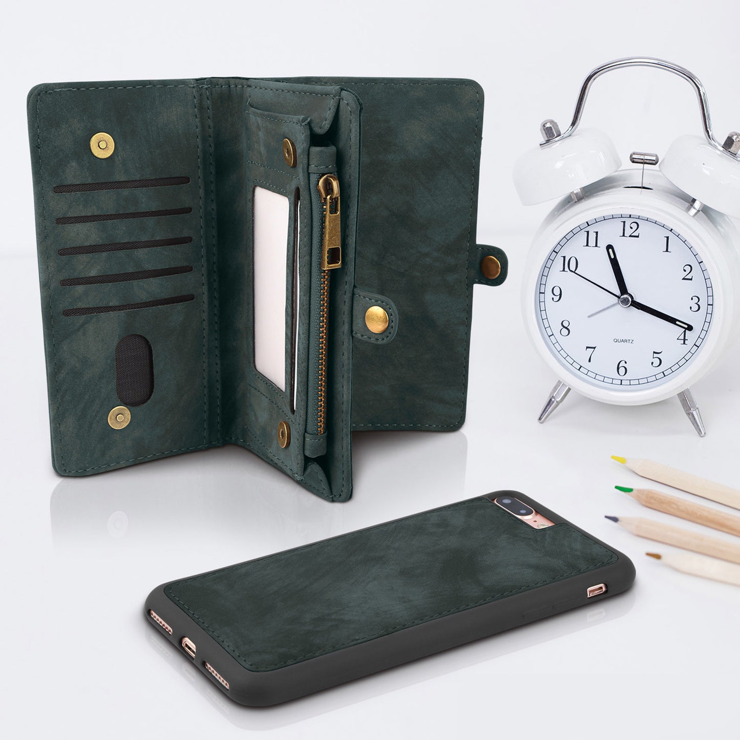 iPhone 7 Plus Wallet Case with Detachable Magnetic Cover