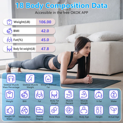 Smart Body Composition Scale with App Sync & 18 Health Metrics