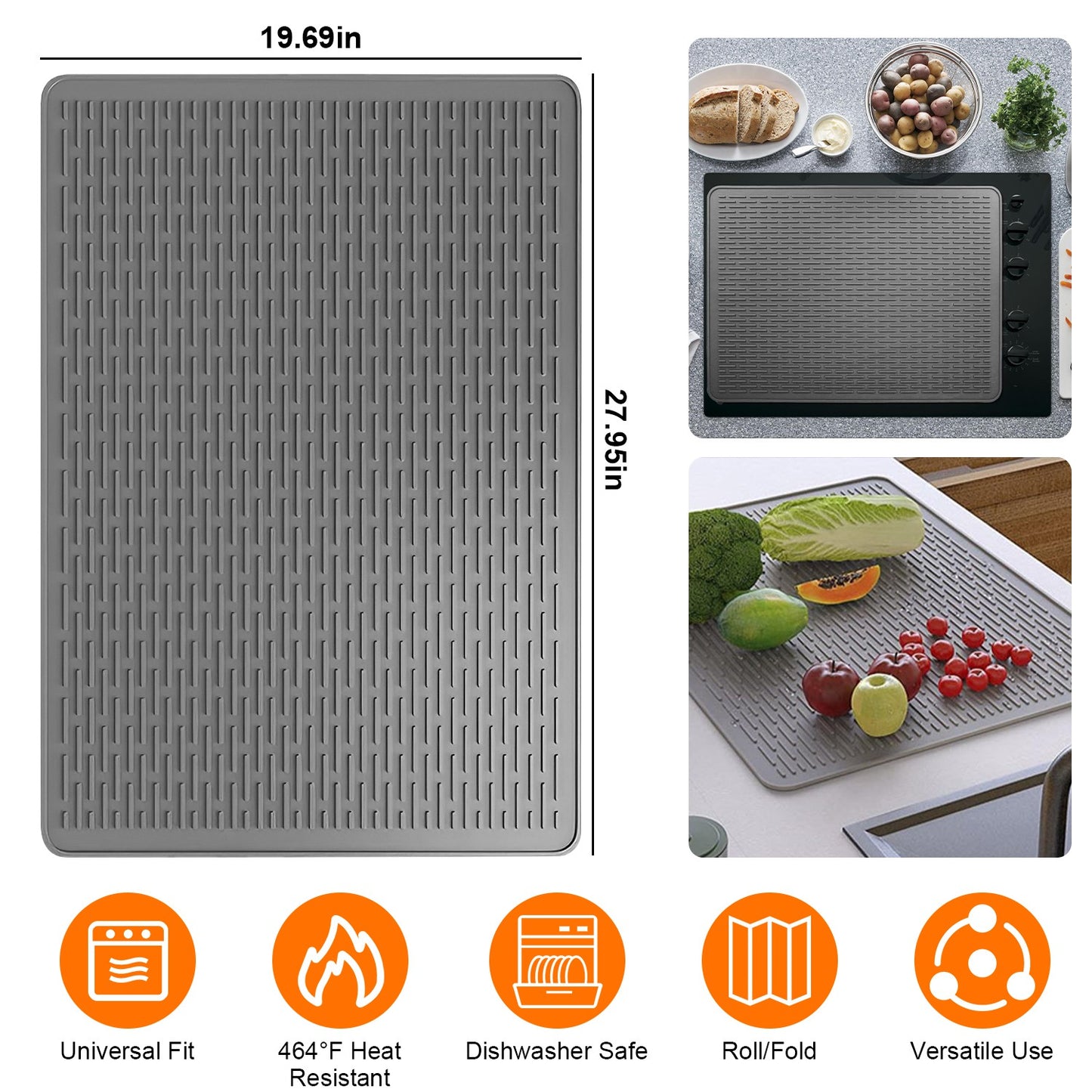 Silicone Stove Top Cover - 28x20in Heat Resistant Mat
