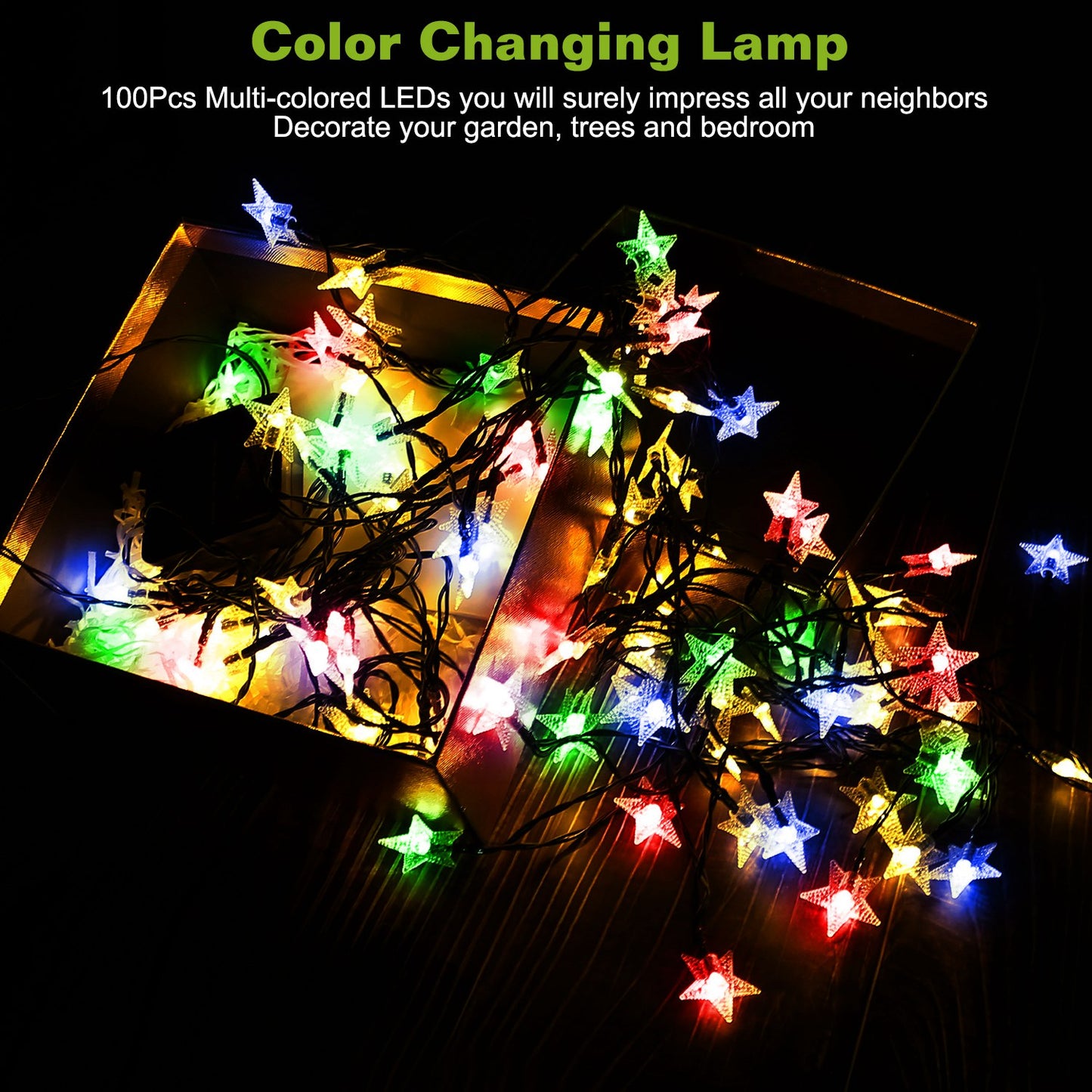 Solar Star String Lights 39.3ft 100 LED Waterproof Outdoor