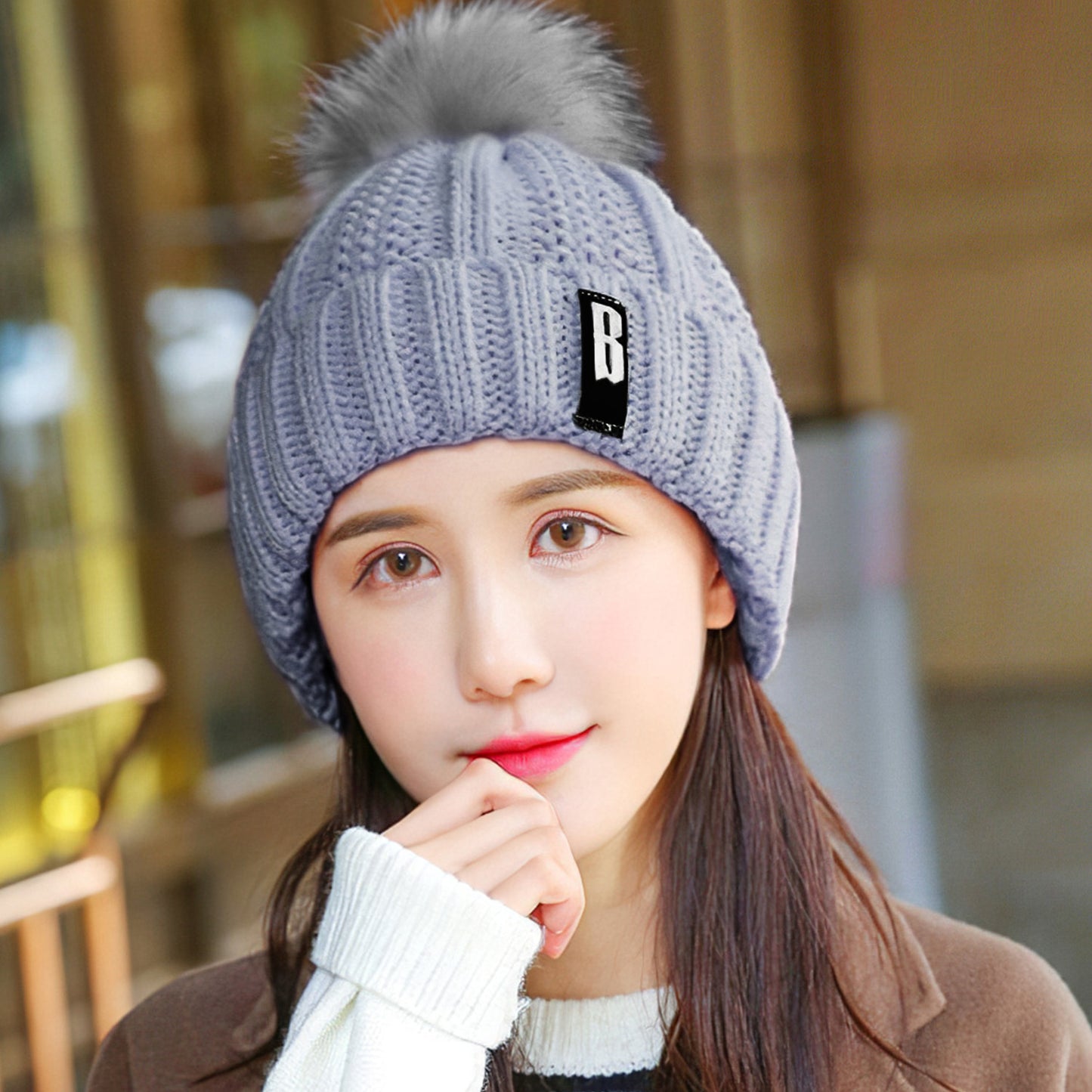 Beanie Hat and Scarf Set - Fleece Lined Winter Knit