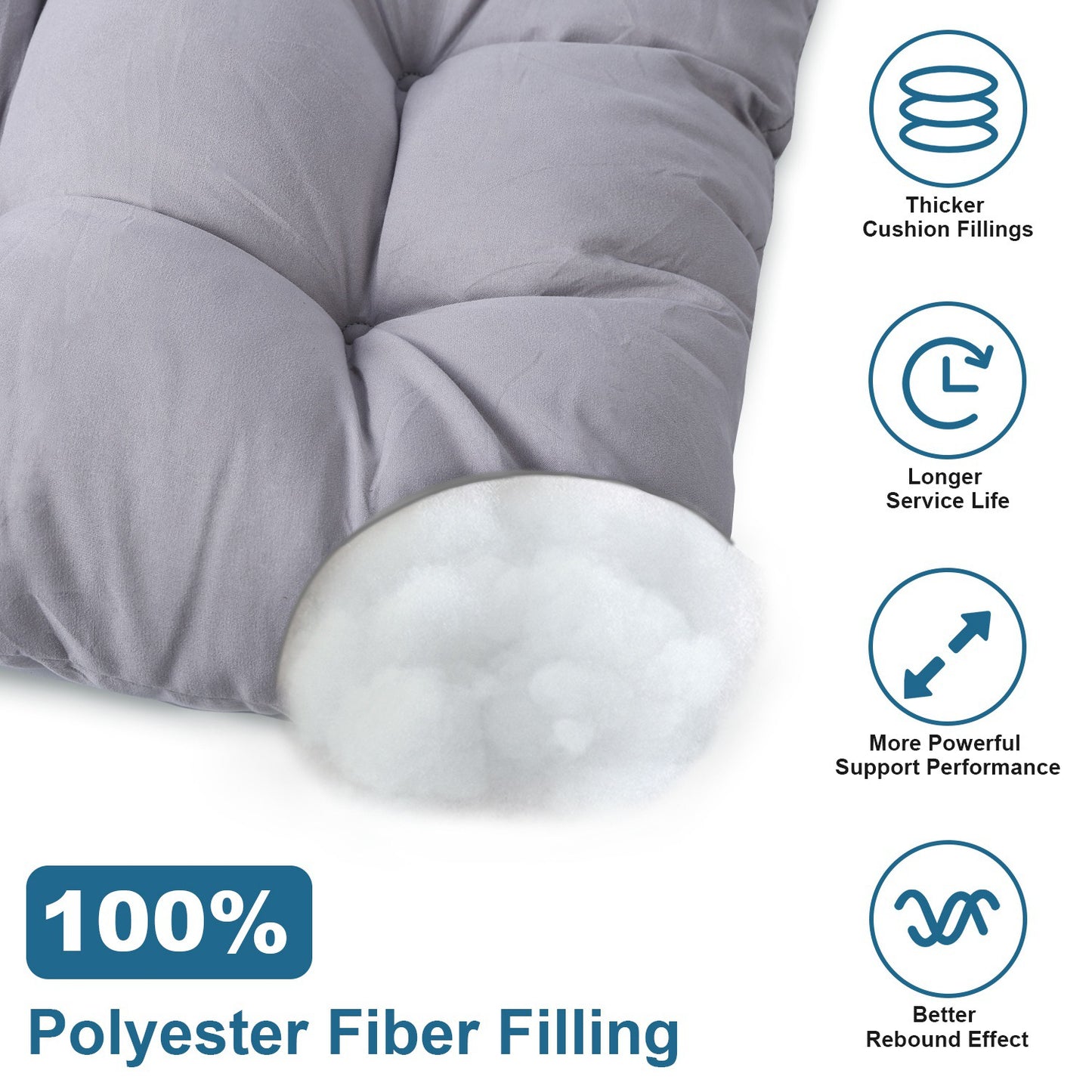 Rocking Chair Cushion Set - Waterproof with Non-Slip Ties