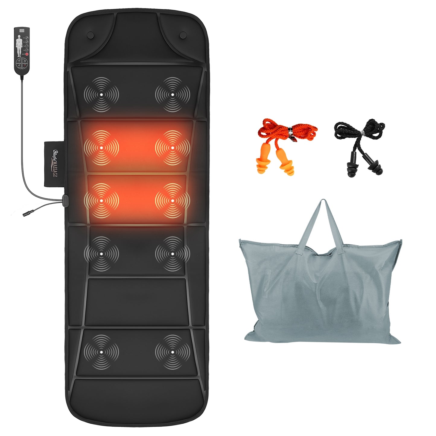 Full Body Vibration Massage Mat with Heat & 10 Motors