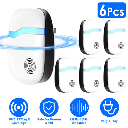 Ultrasonic Pest Repeller 6-Pack for Indoor Rodent Control