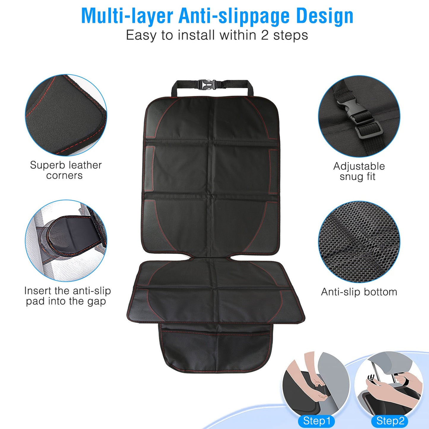 Car Seat Protector with Thick Padding - 2 Pack