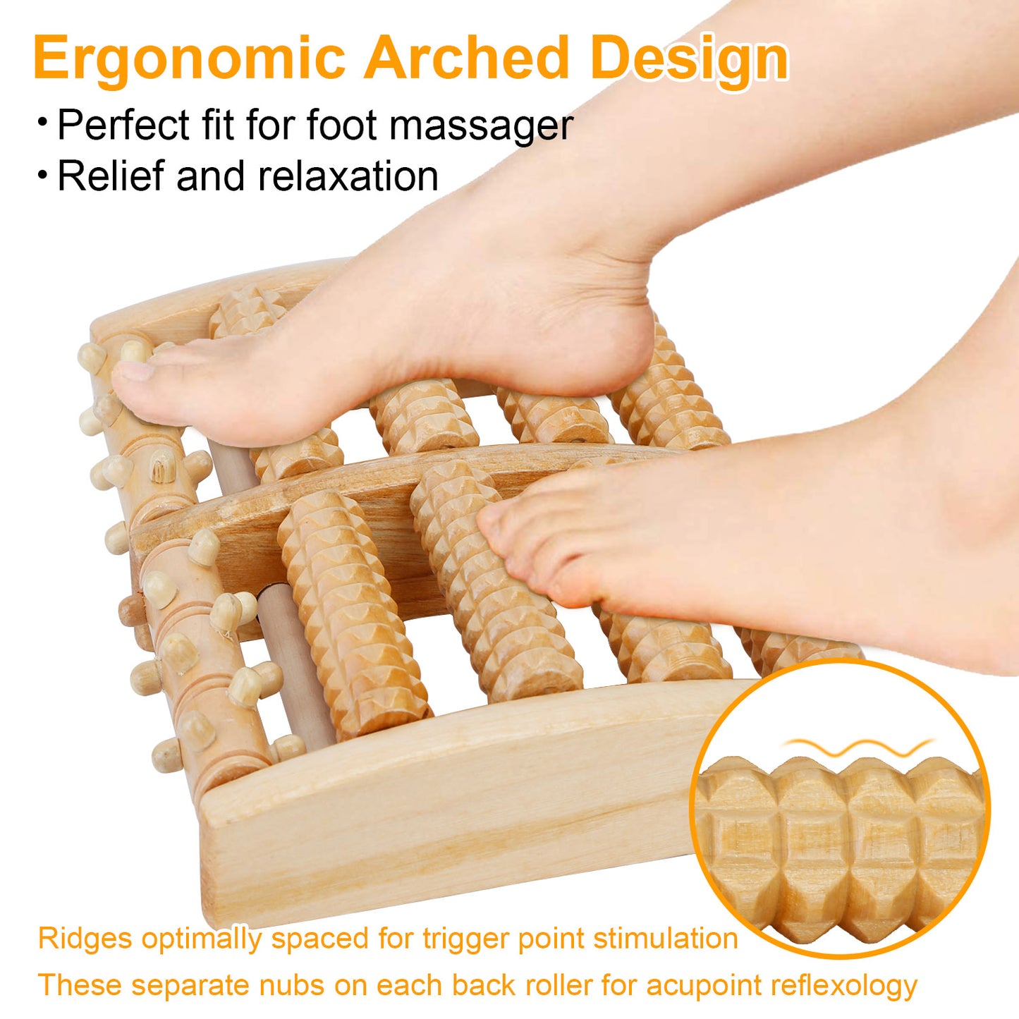Wooden Foot Massage Roller