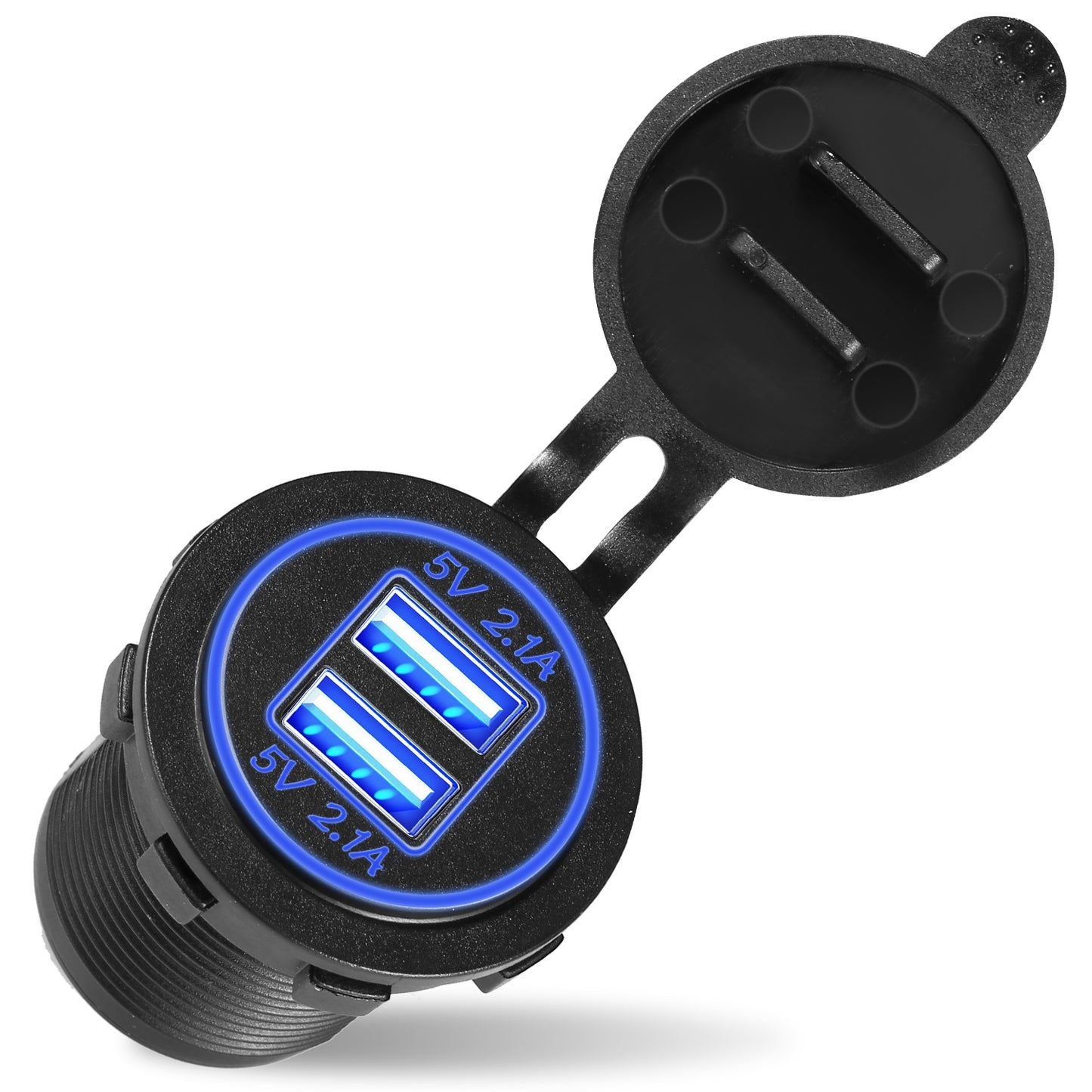 Dual USB Car Charger 12-24V Waterproof Cigarette Lighter Socket