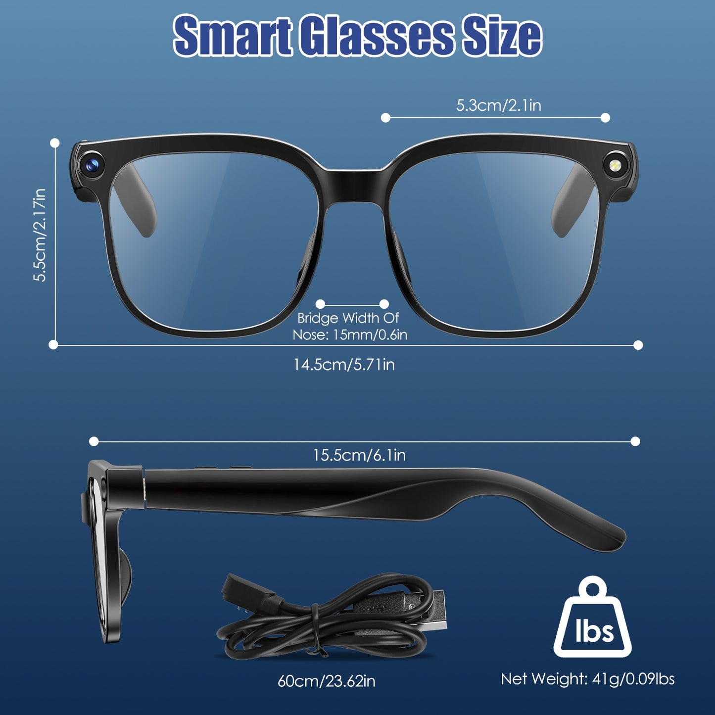 AI Smart Glasses with Camera, Translation & Voice Assistant