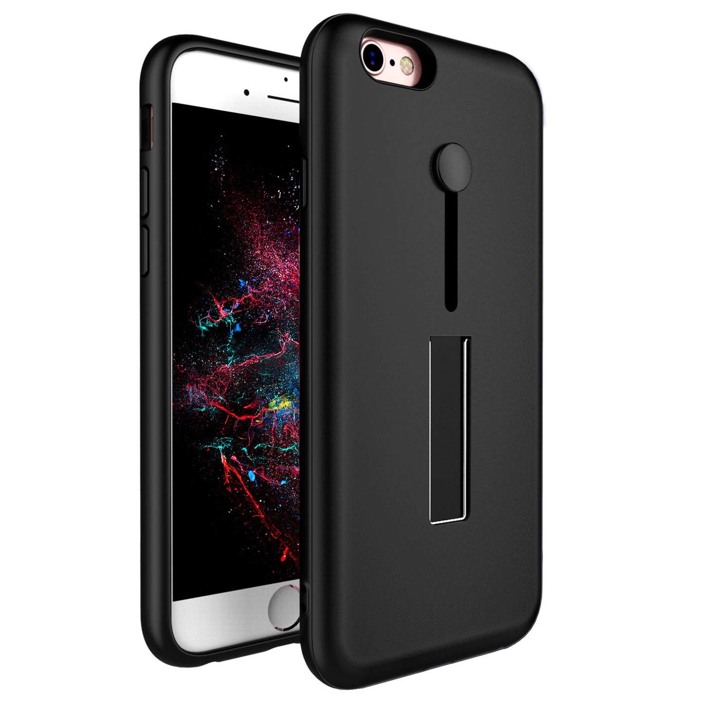 iPhone 8 Case with Finger Strap and Kickstand