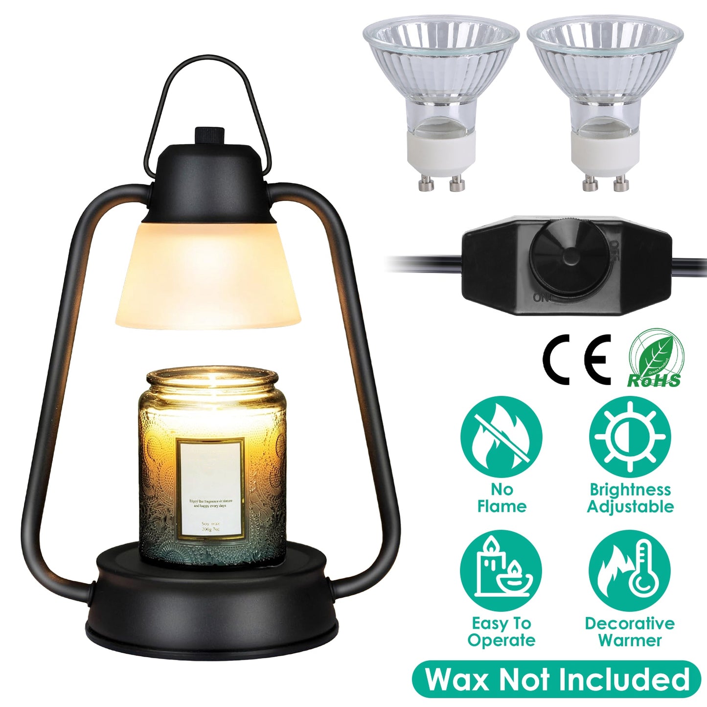 Electric Wax Melt Warmer Lamp with Dimmer & 2 Bulbs