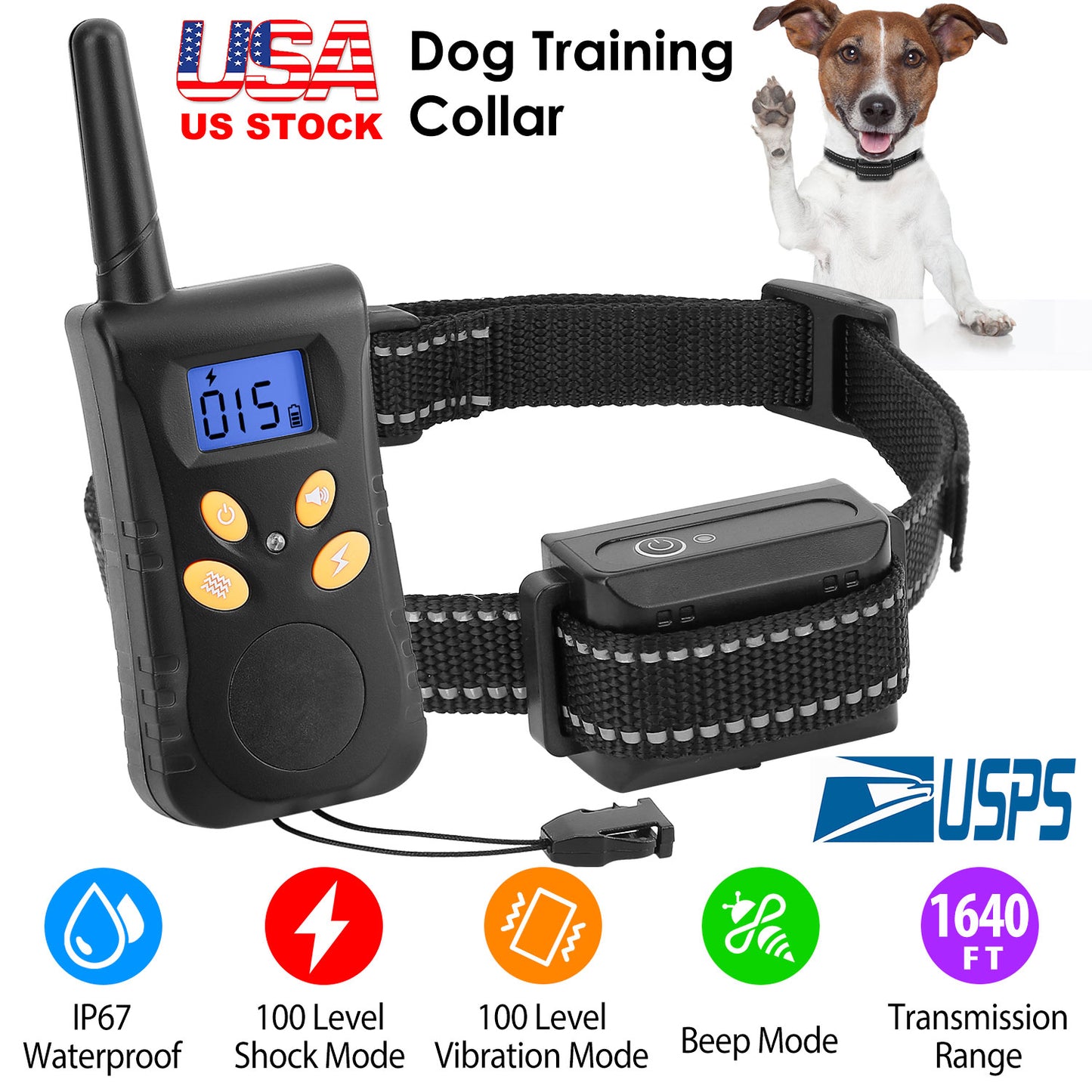 Dog Training Collar with Remote - IPX7 Waterproof, 1640ft Range